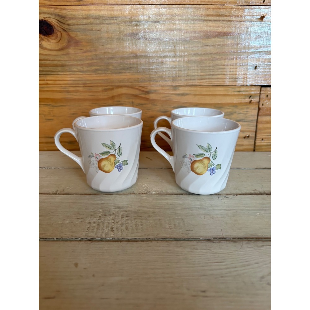 Vintage‎ CorningWare Fruit Mug Set Apple Pear Grape Cottagecore Farmhouse USA